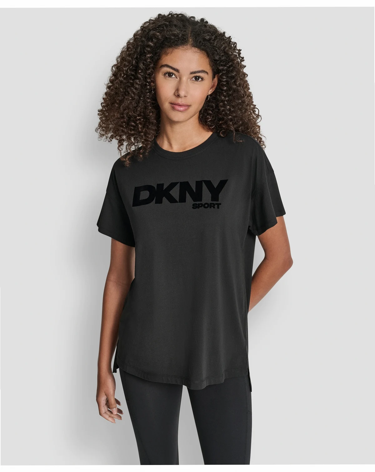 Women's Flocked Logo Drop Shoulder T-Shirt