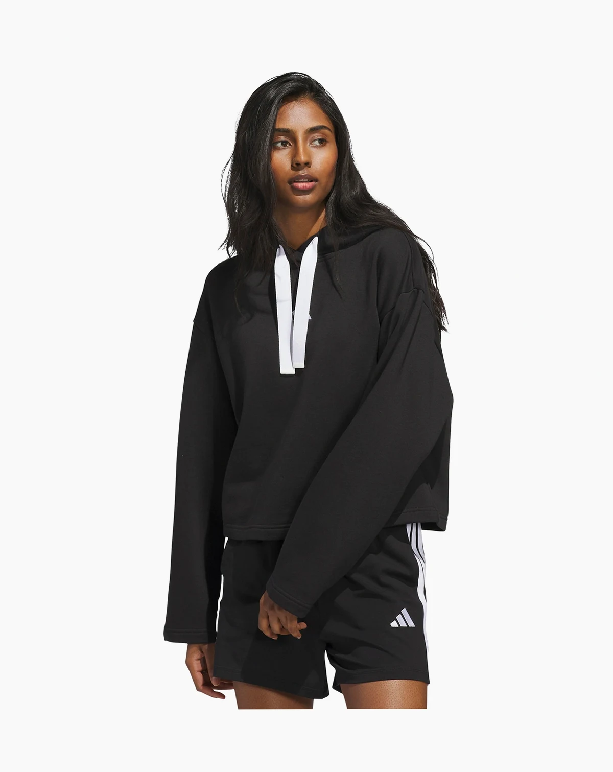 Women's Fleece 3-Stripes Loose-Fit Hoodie