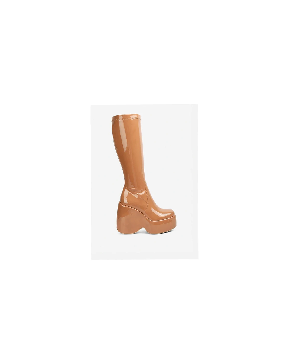 dirty dance patent high platform calf boots