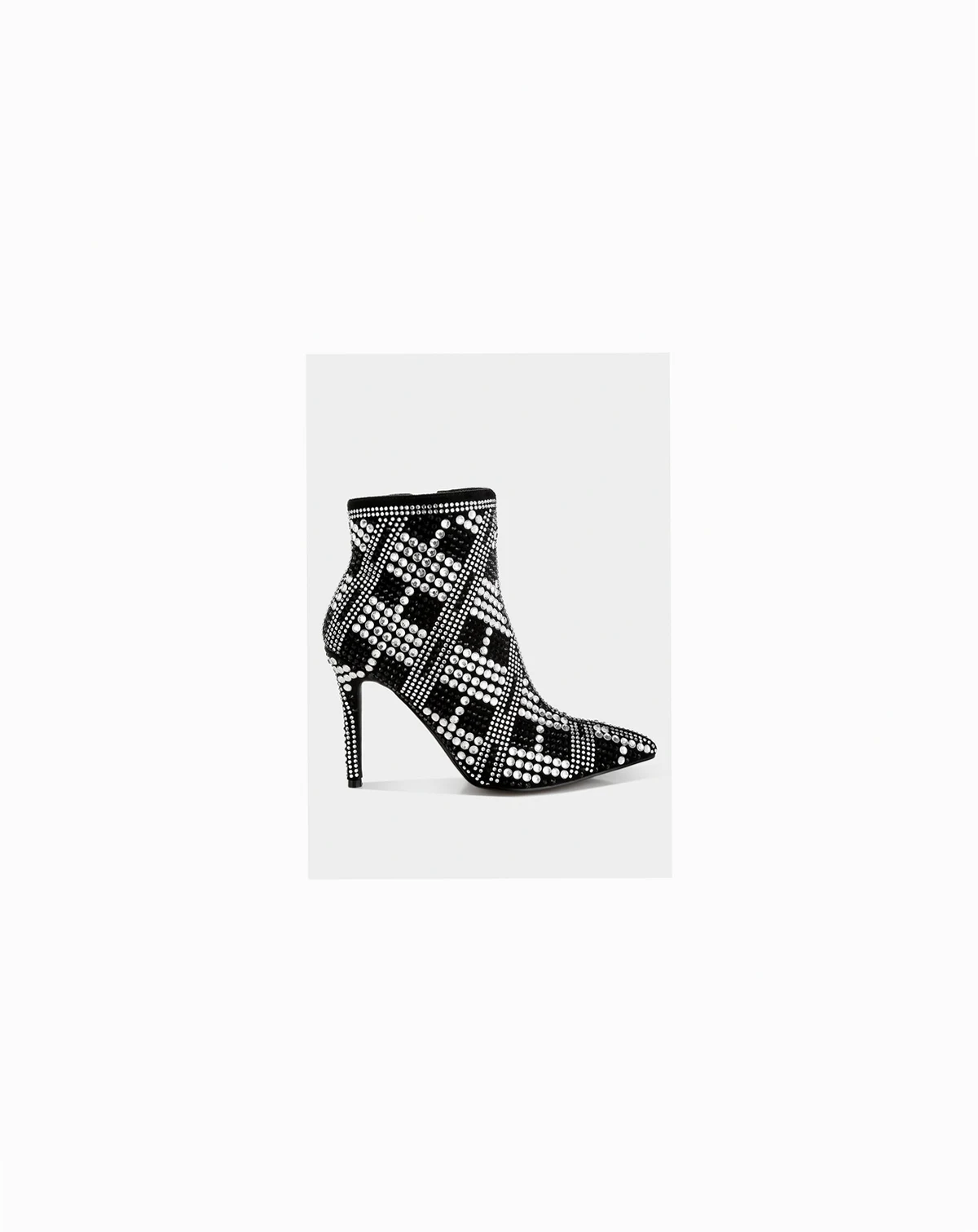 Womens Urbanite Rhinestones Studded Stiletto Heel Boots