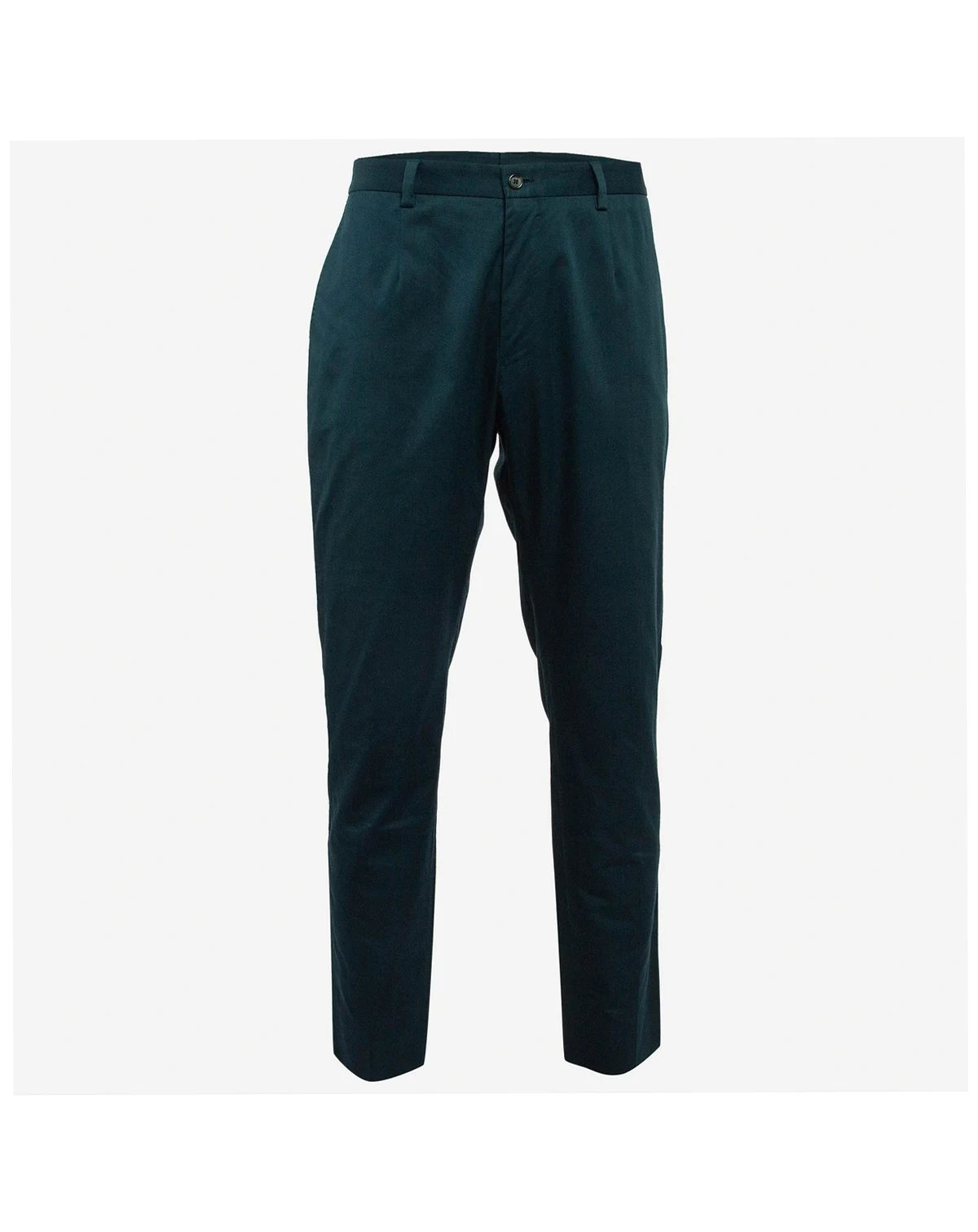 Men's Green Cotton Formal Trousers