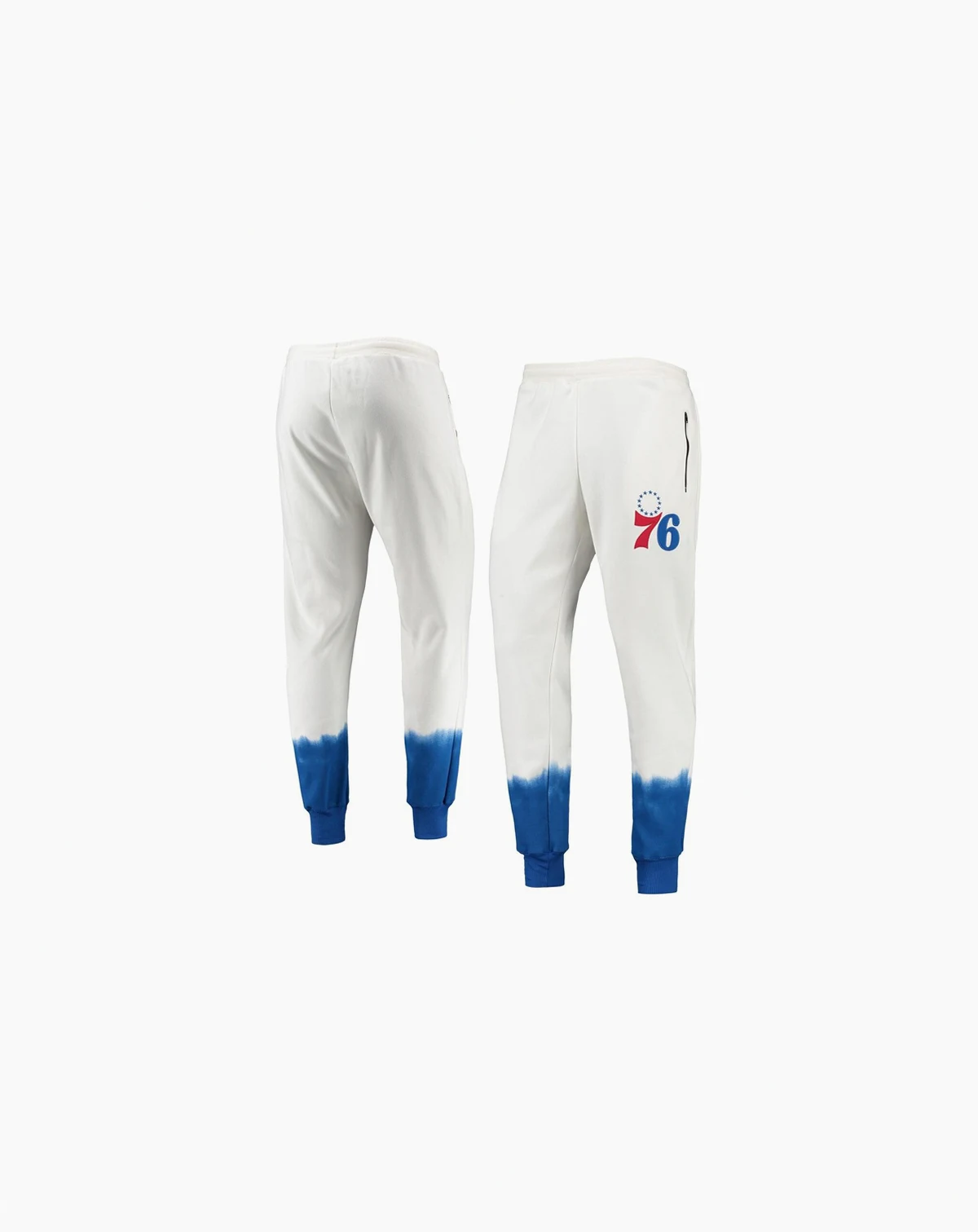 Men's Oatmeal Philadelphia 76ers Double Dribble Tie-Dye Fleece Jogger Pants