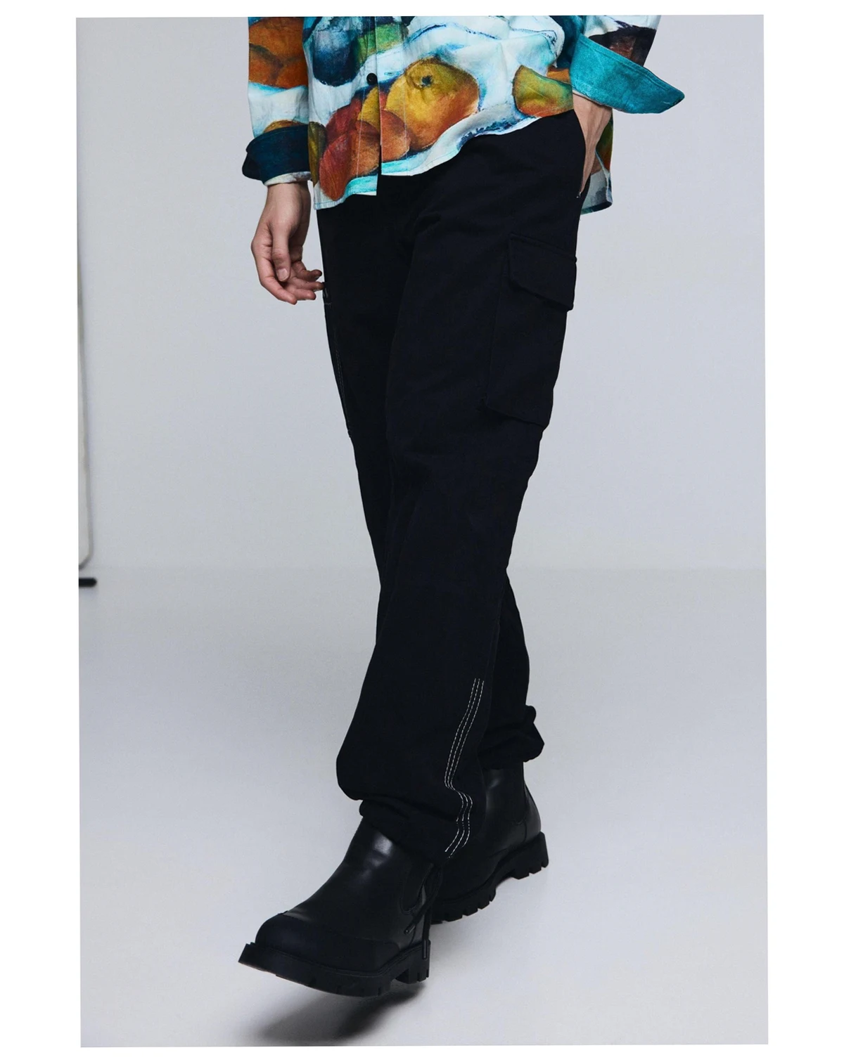 Men's Cargo trousers with drawstring