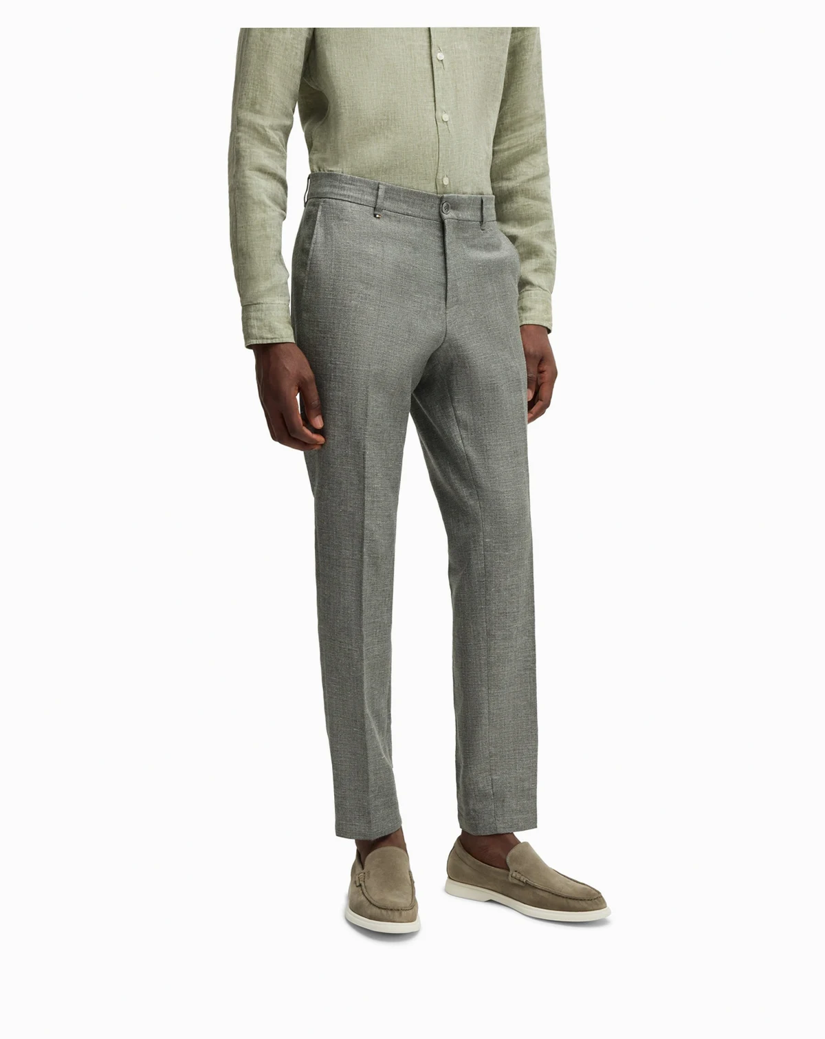 Men's Micro-Patterned Stretch Formal Trousers
