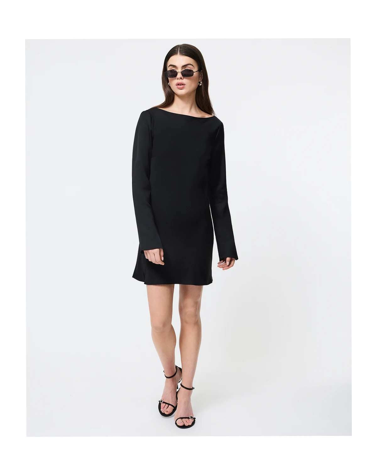 Women's Ennis Satin Long Sleeve Mini Dress