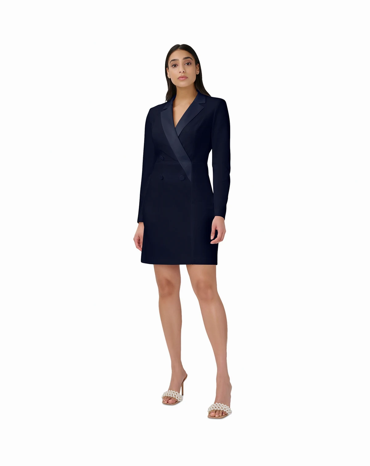 Women's Tuxedo Long Sleeve Sheath Dress
