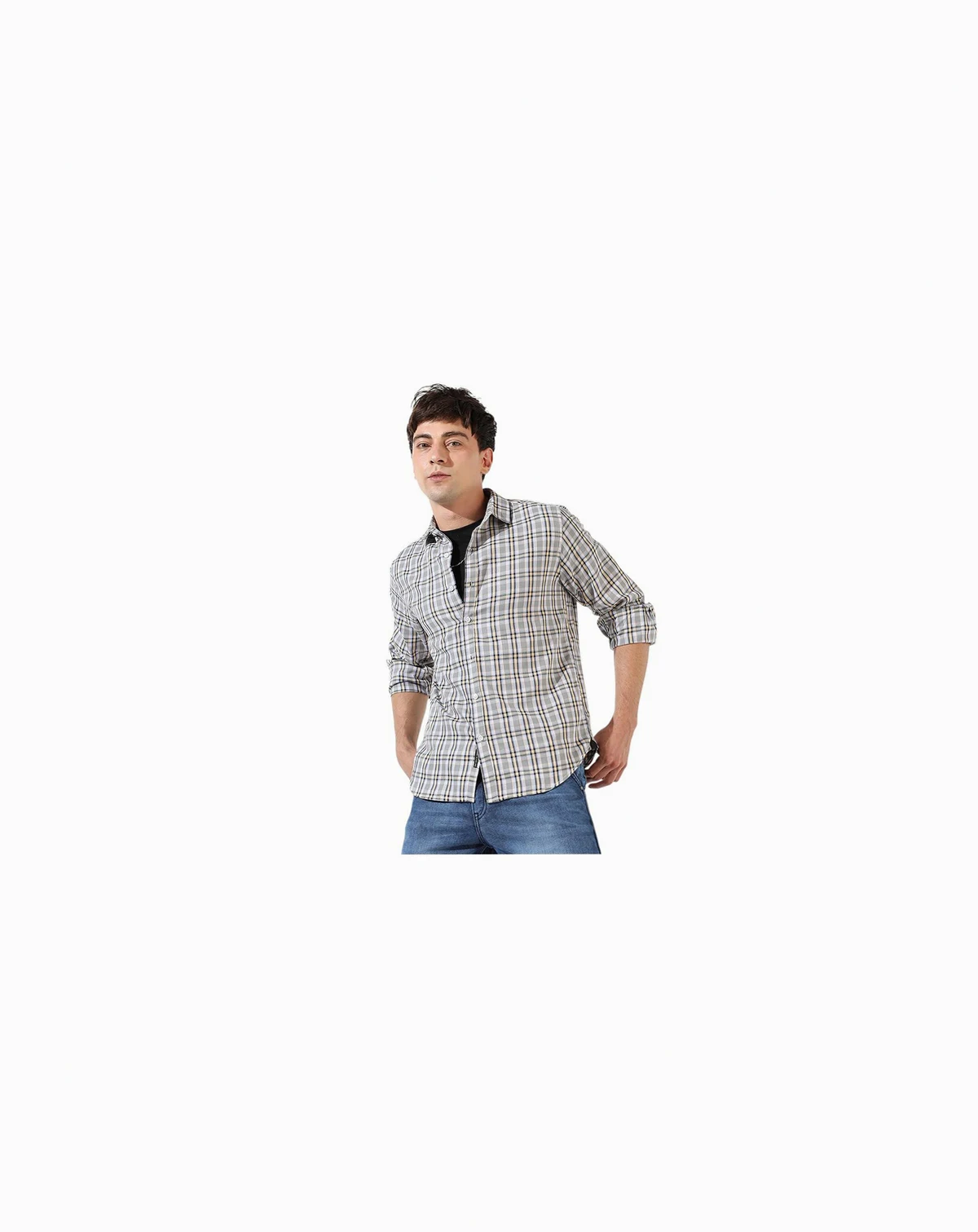 Men's Multicolour Checkered Regular Fit Casual Shirt