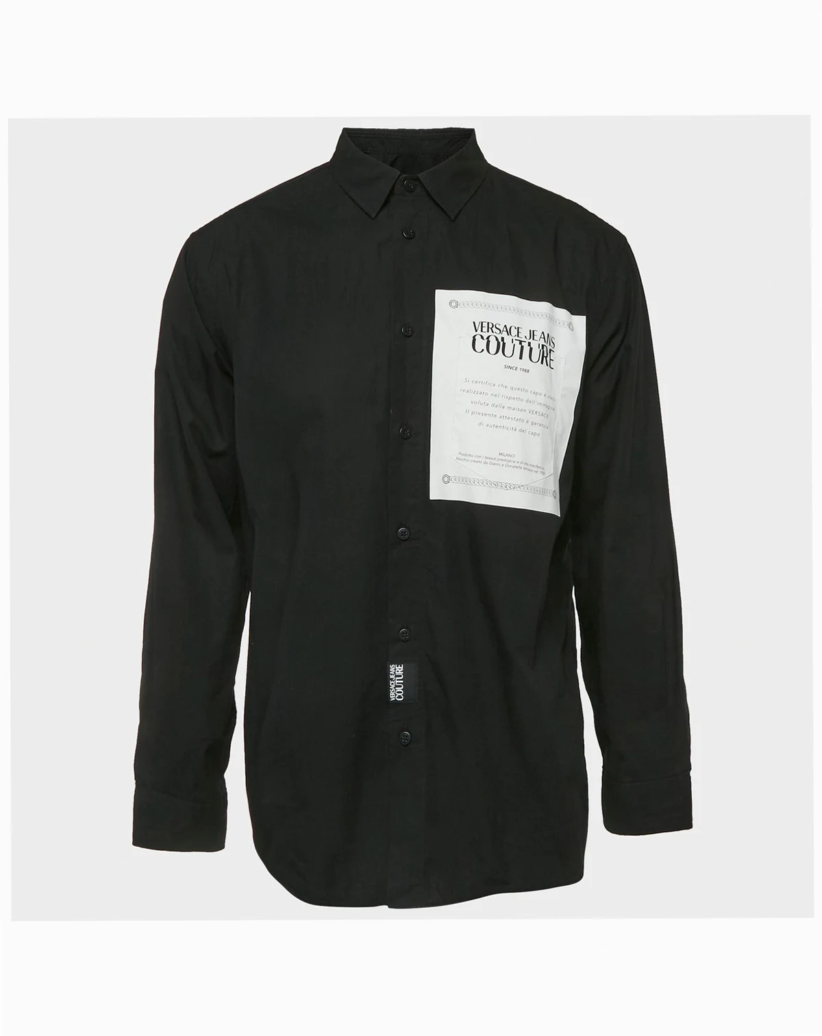Men's Jeans Couture Black Printed Cotton Shirt