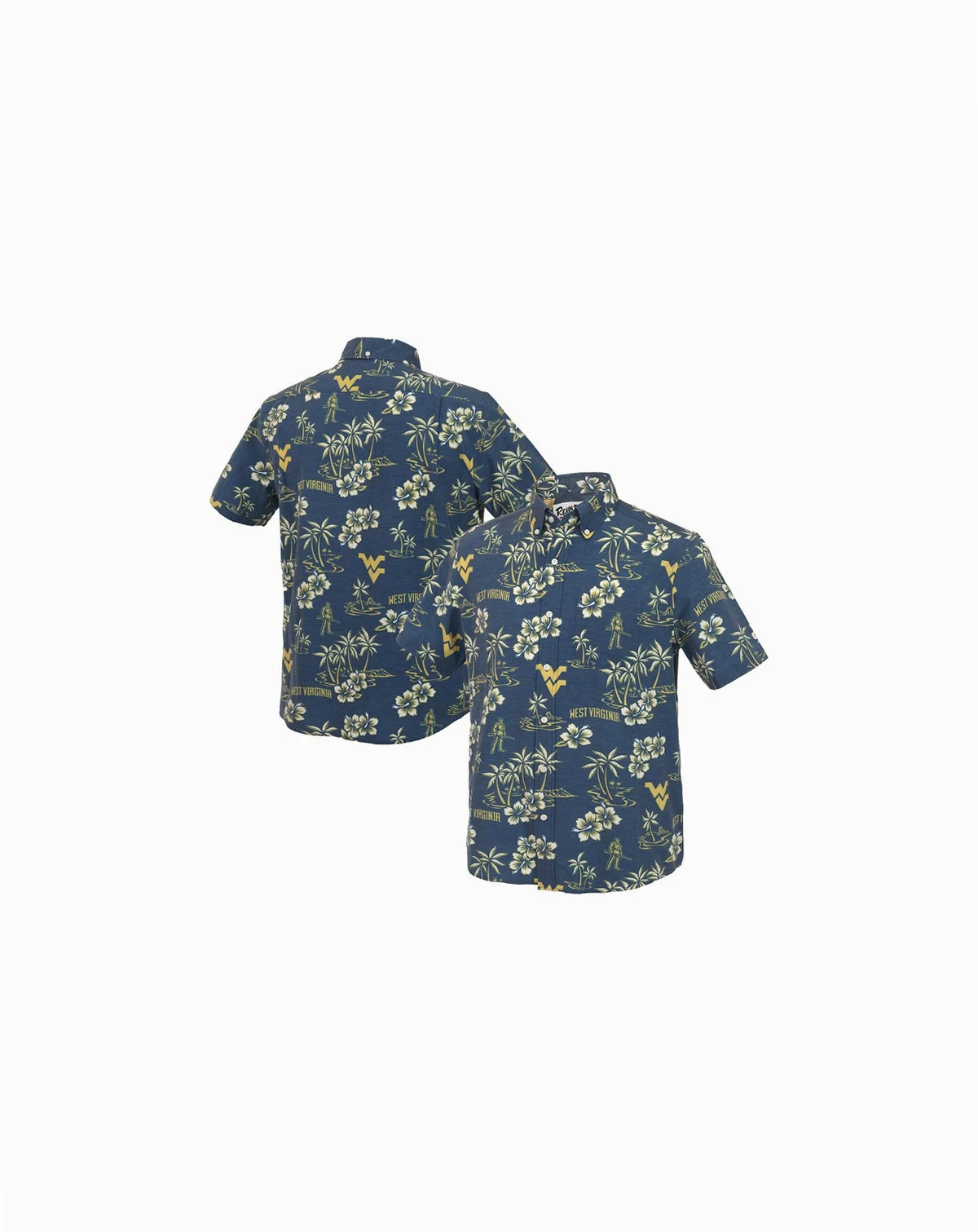 Men's Navy West Virginia Mountaineers Kekai Classic Tri-Blend Button-Down Shirt