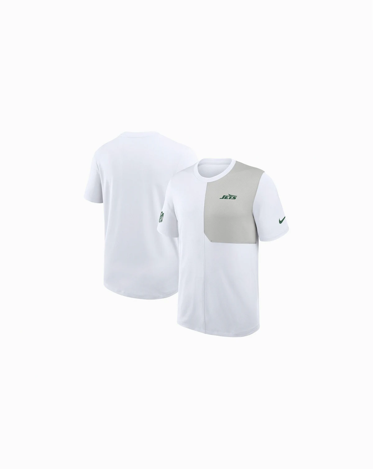 Men's White New York Jets Sideline UV Performance Coach Shirt