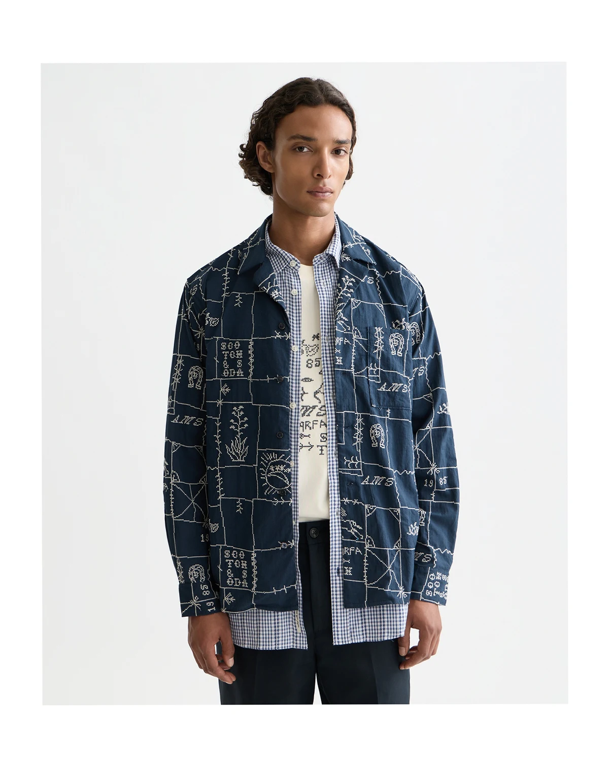 Men's All-Over Embroidered Shirt