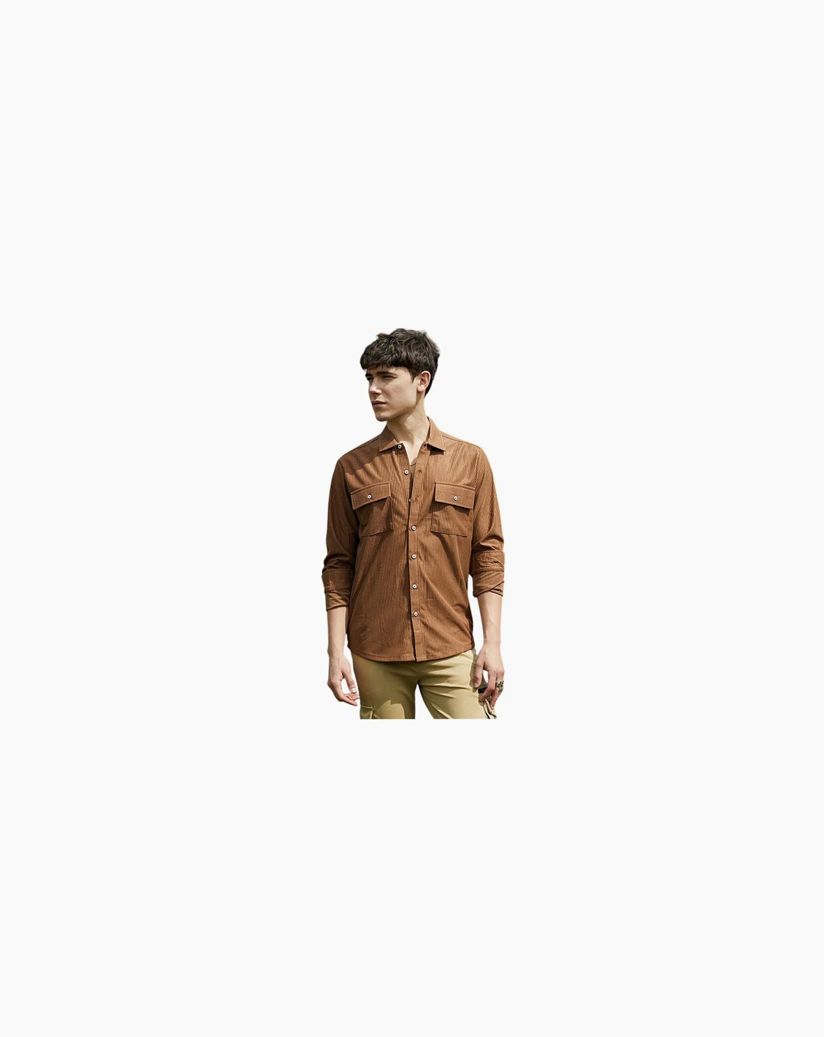 Men's Solid Ribbed Utility Shirt