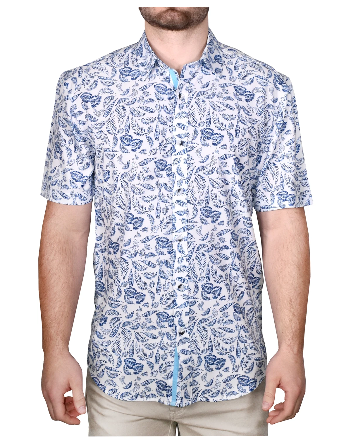 Men's Printed Short-Sleeve Woven Shirt