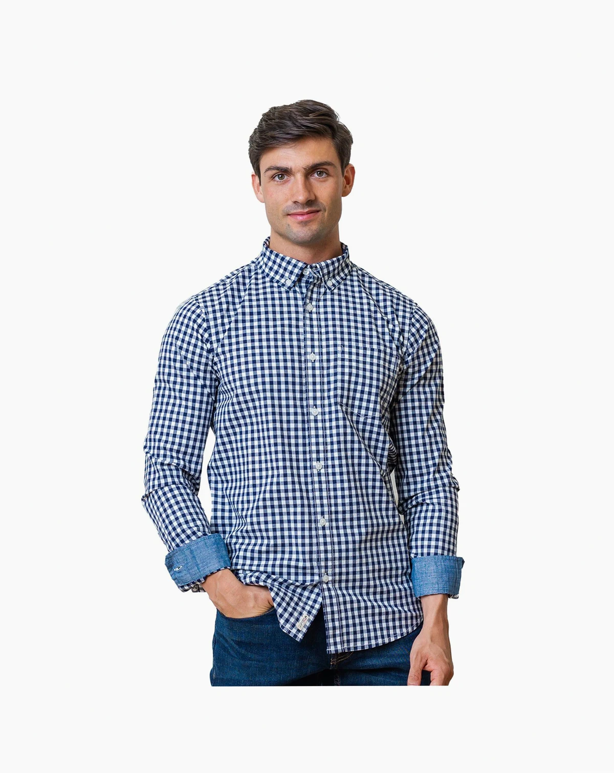 Mens' Organic Long Sleeve Stretch Poplin Button Down Shirt