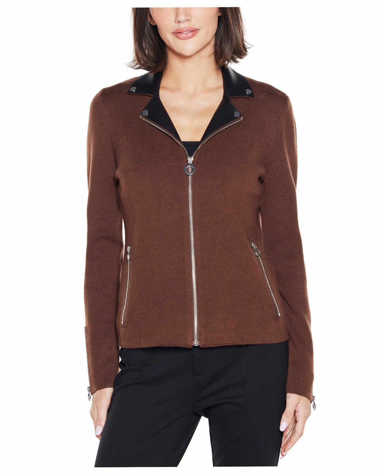 Women's Black Label Motorcycle Sweater Jacket