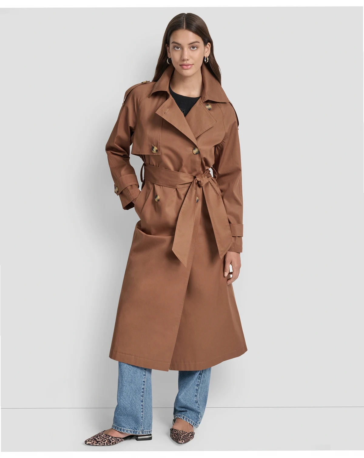 Women's Cotton Double-Breasted Trench Coat