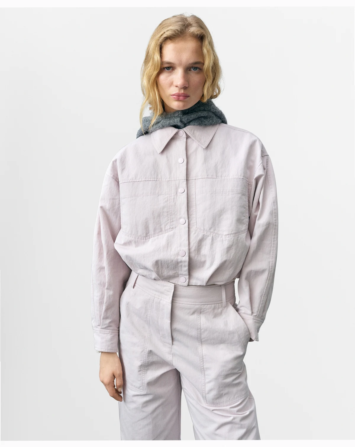 Women's Gathered Denim Jacket