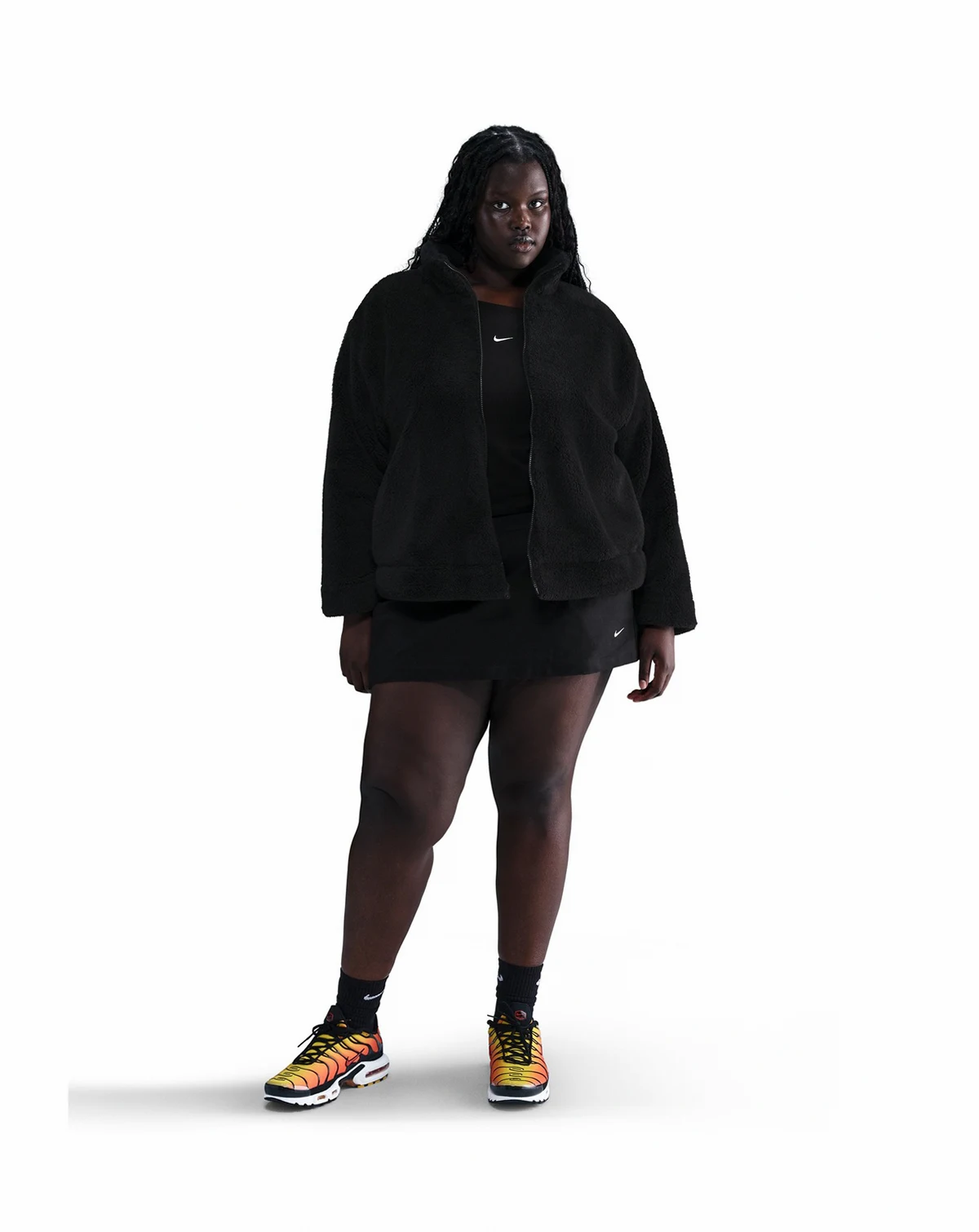 Plus Size Sportswear Essential High-Pile Fleece Jacket
