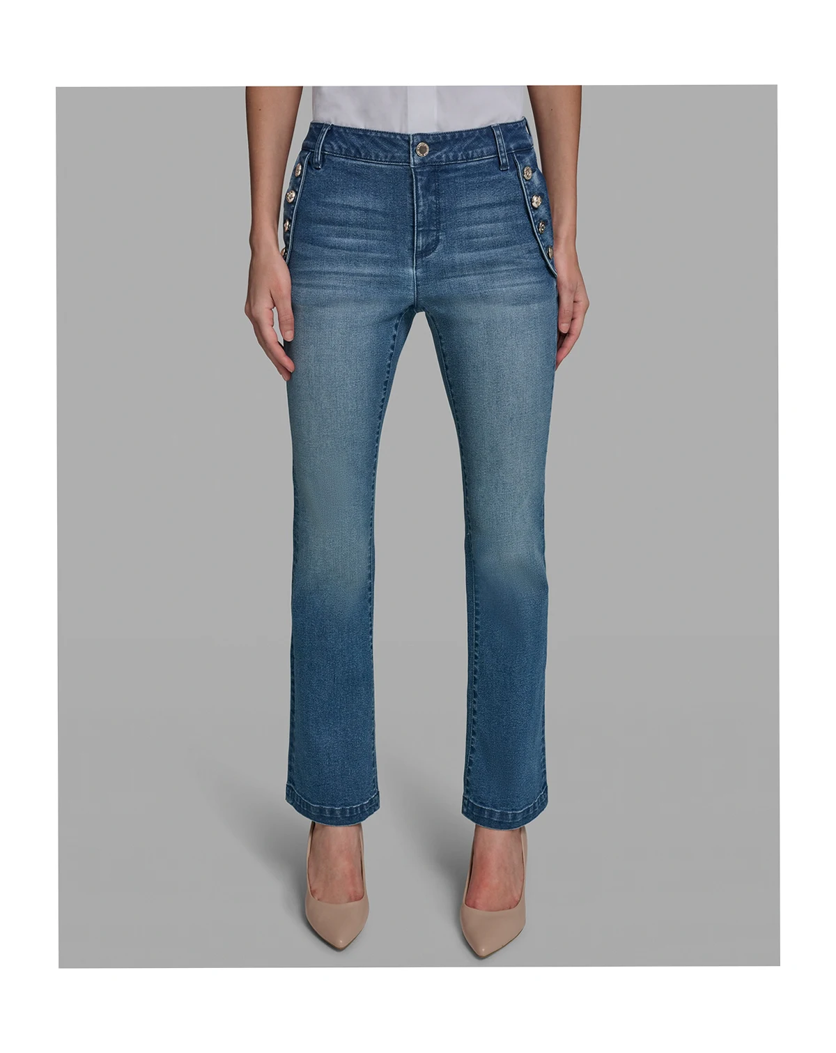 Petite Mid-Rise Denim Pants