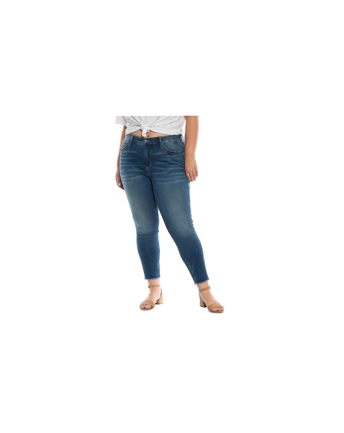 Women's Denim High Rise Ankle Skinny frayed hem in 28" inseam - Phoenix