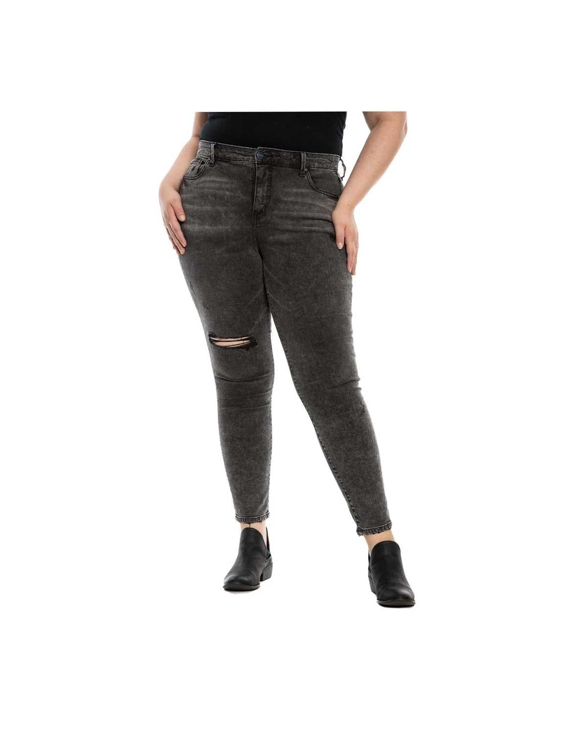 Women's Black denim High Rise Ankle Skinny in 31" inseam - Maliah