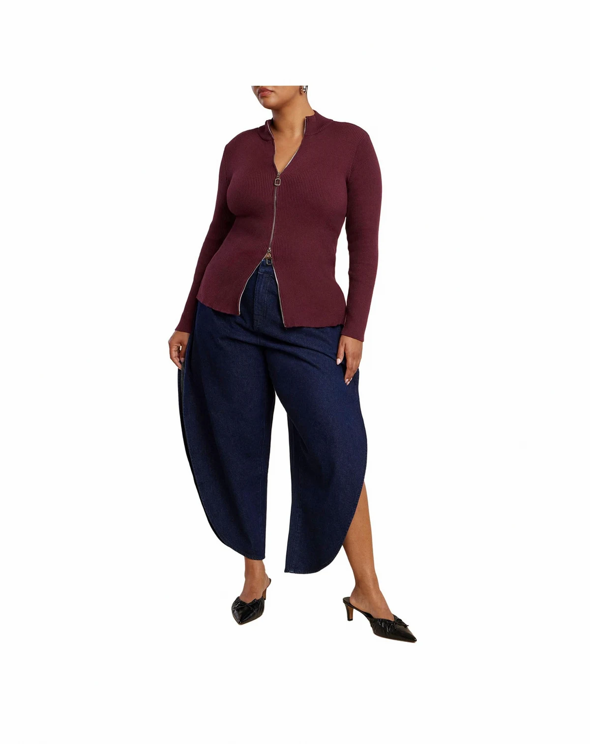 Women's Petal Shape Open Side Jean