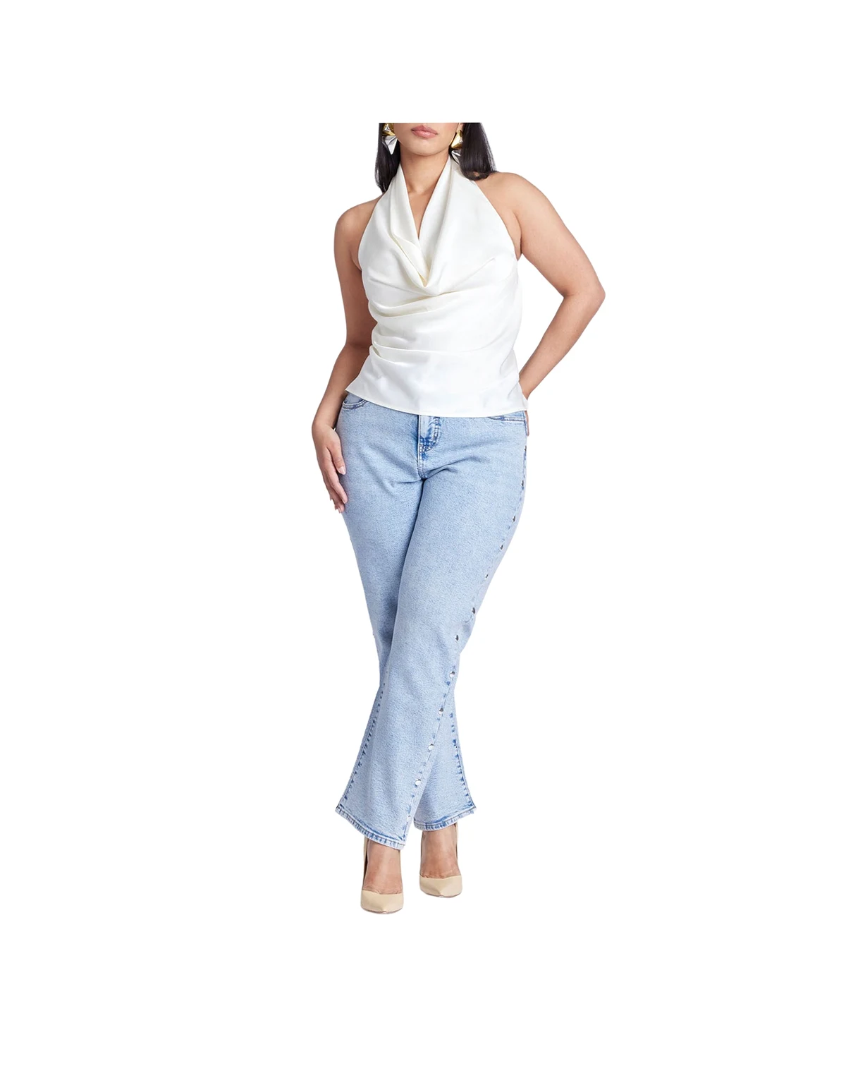Women's Plus Size Straight Leg Jean With Studs