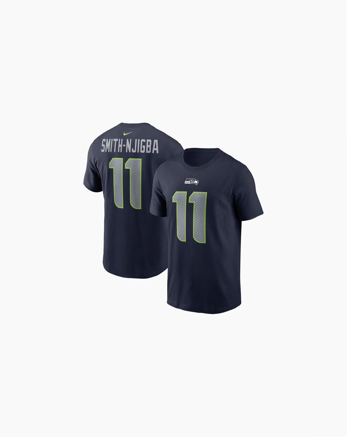 Men's Jaxon Smith-Njigba Navy Seattle Seahawks 2023 NFL Draft First Round Pick Player Name and Number T-shirt
