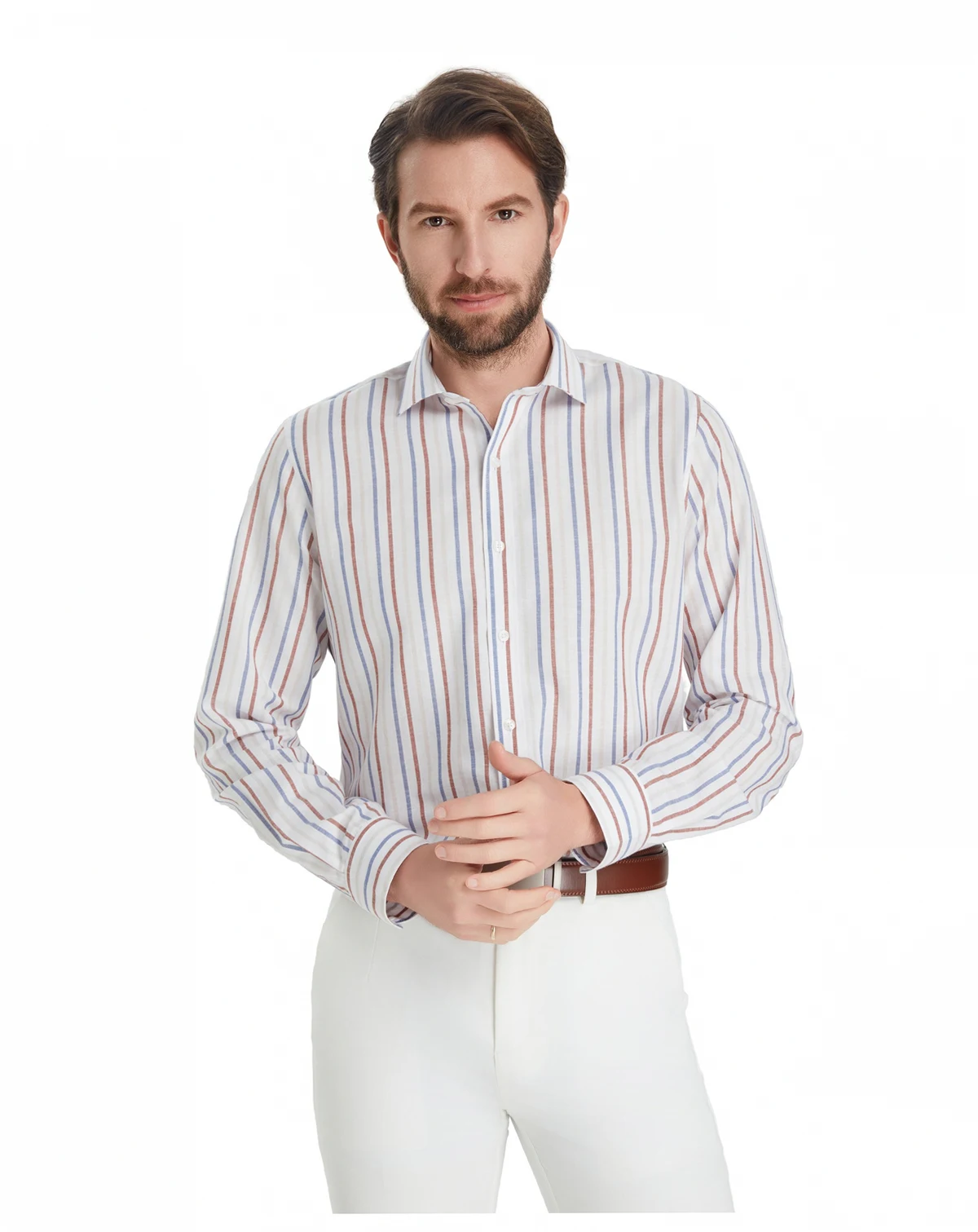 Men's Linen Slim-Fit Oslo Stripe Dress Shirt, Macy's Exclusive