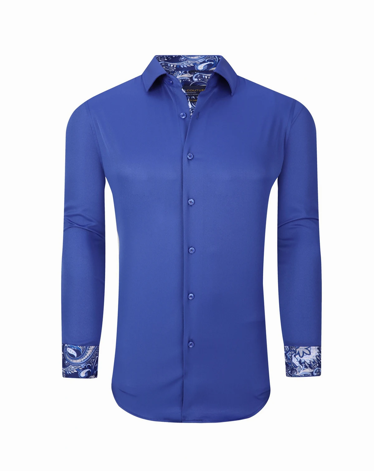 Men's Solid Slim Fit Wrinkle Free Stretch Dress Shirt