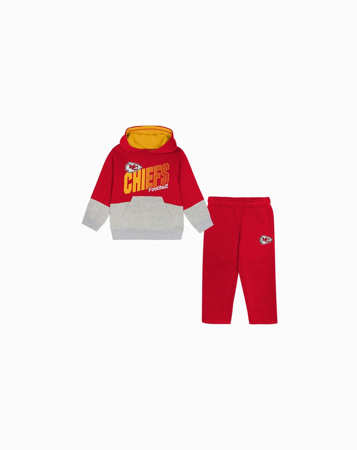Toddler Red Kansas City Chiefs Lineman Fleece Hoodie Pants Set