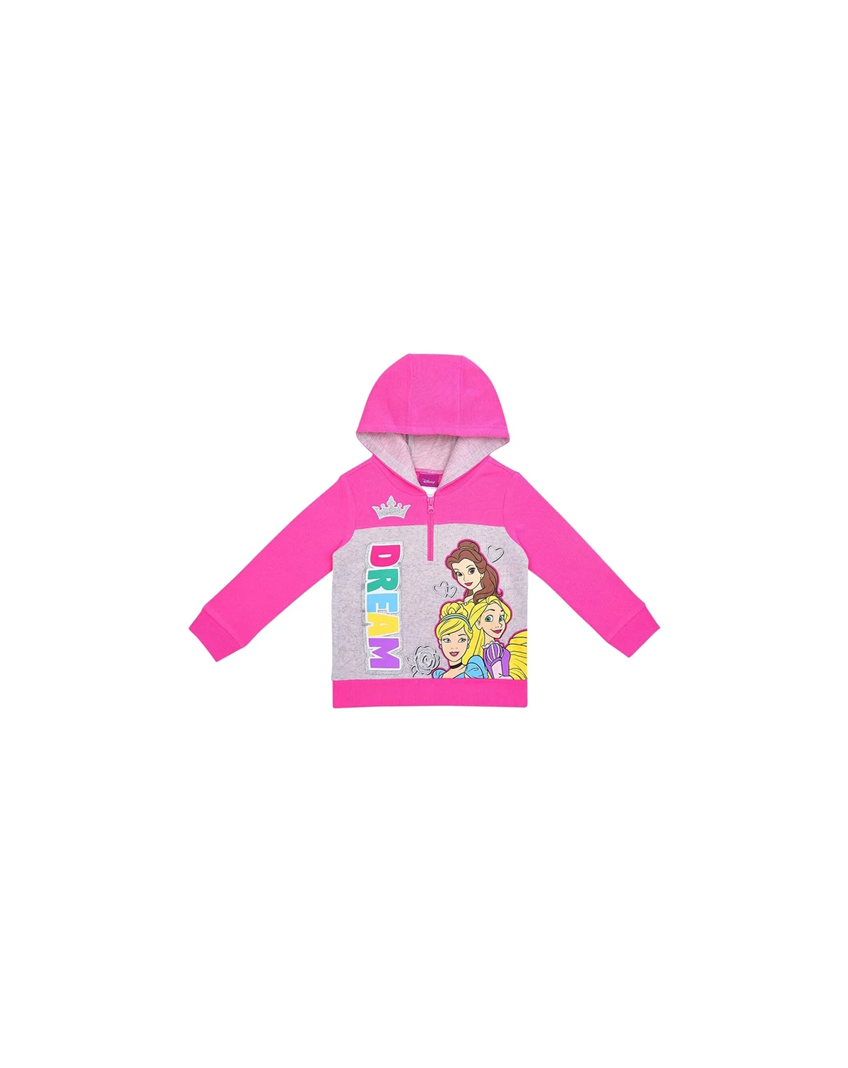 Toddler Pink Disney Princess Graphic Half-Zip Hoodie