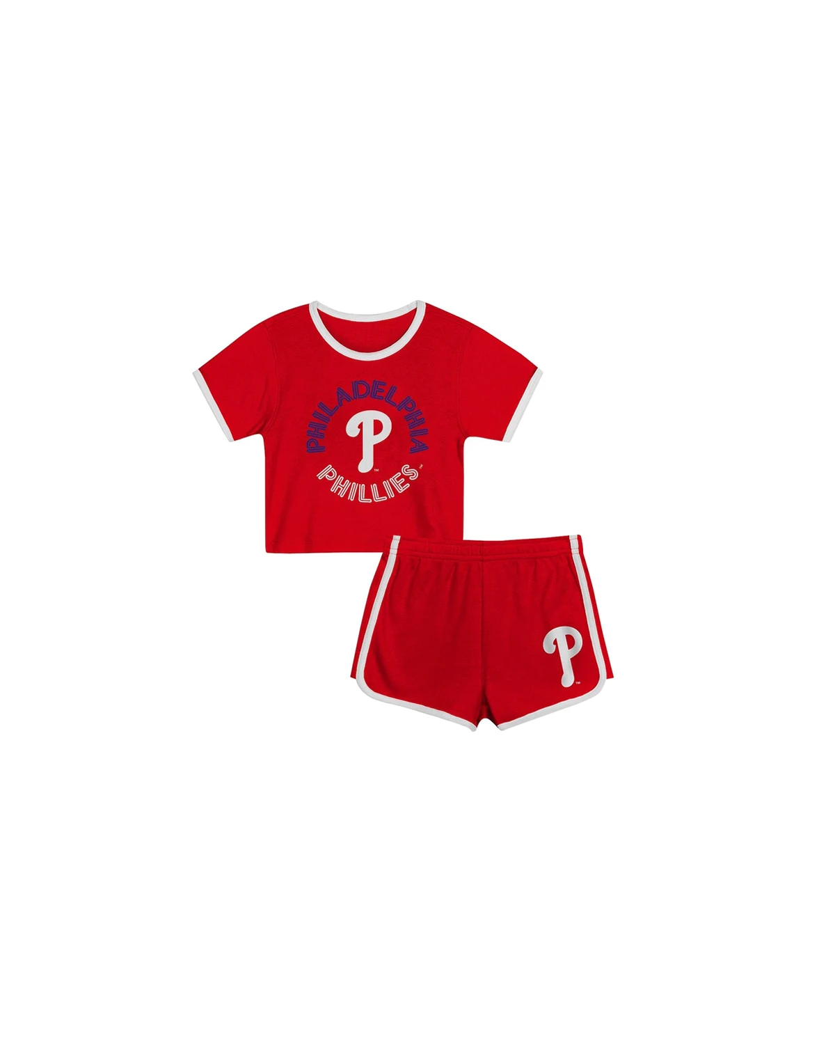 Toddler 2-Piece Red Philadelphia Phillies Double Run T-Shirt & Shorts Set