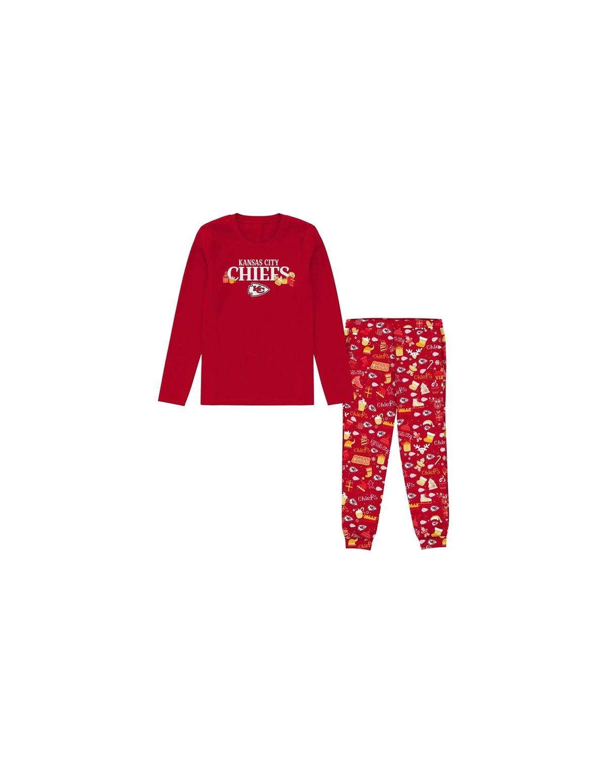 Toddler Red Kansas City Chiefs Chestnut Holiday Sleep Set