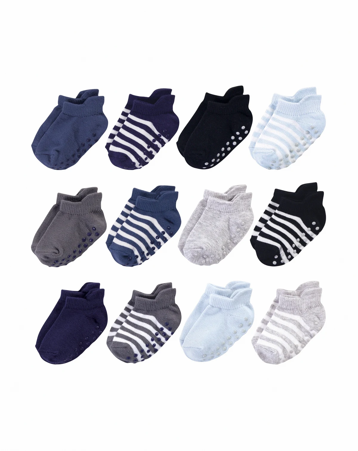 Natural Slip-Resistant Socks 12-Pair Pack