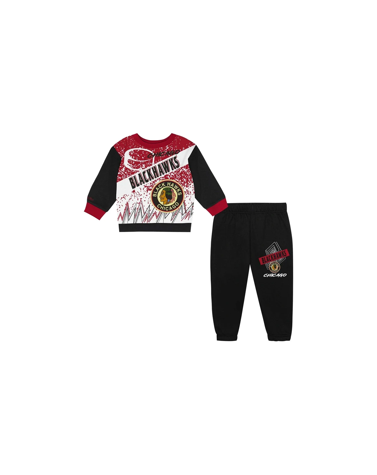 Toddler 2-Piece Chicago Blackhawks Oversized Block Buster Fleece Sweatshirt and Pants Set