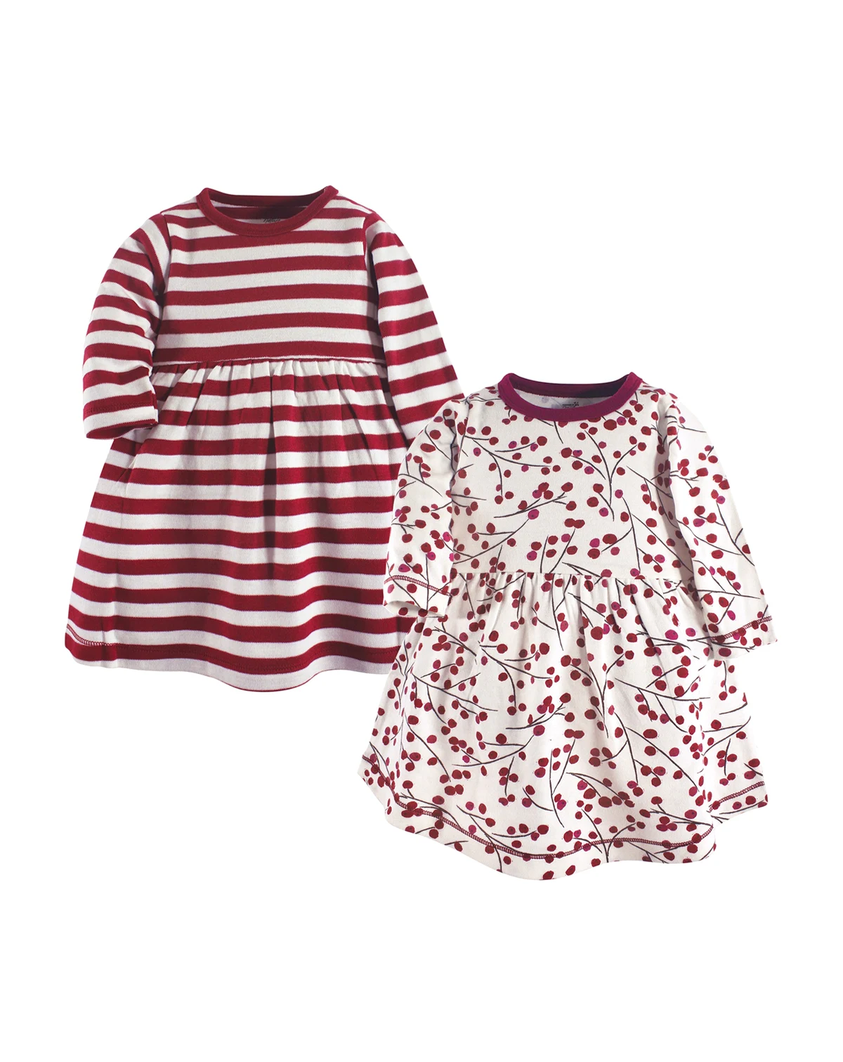 Little Girls Natural Long-Sleeve Dress Pair