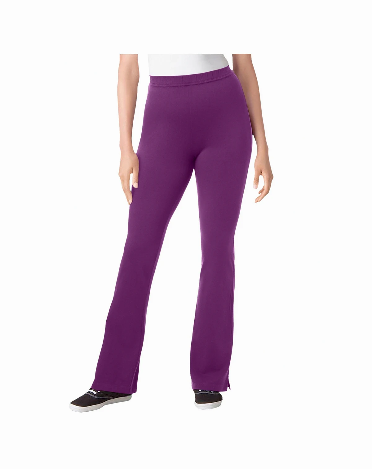 Plus Size Within Stretch-Cotton Knit Pull-On Bootcut Leggings
