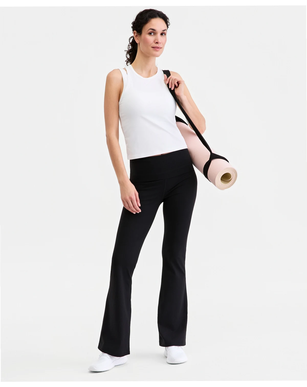 Women's Studio Foldover Waist Flare Leggings, Macy's Exclusive