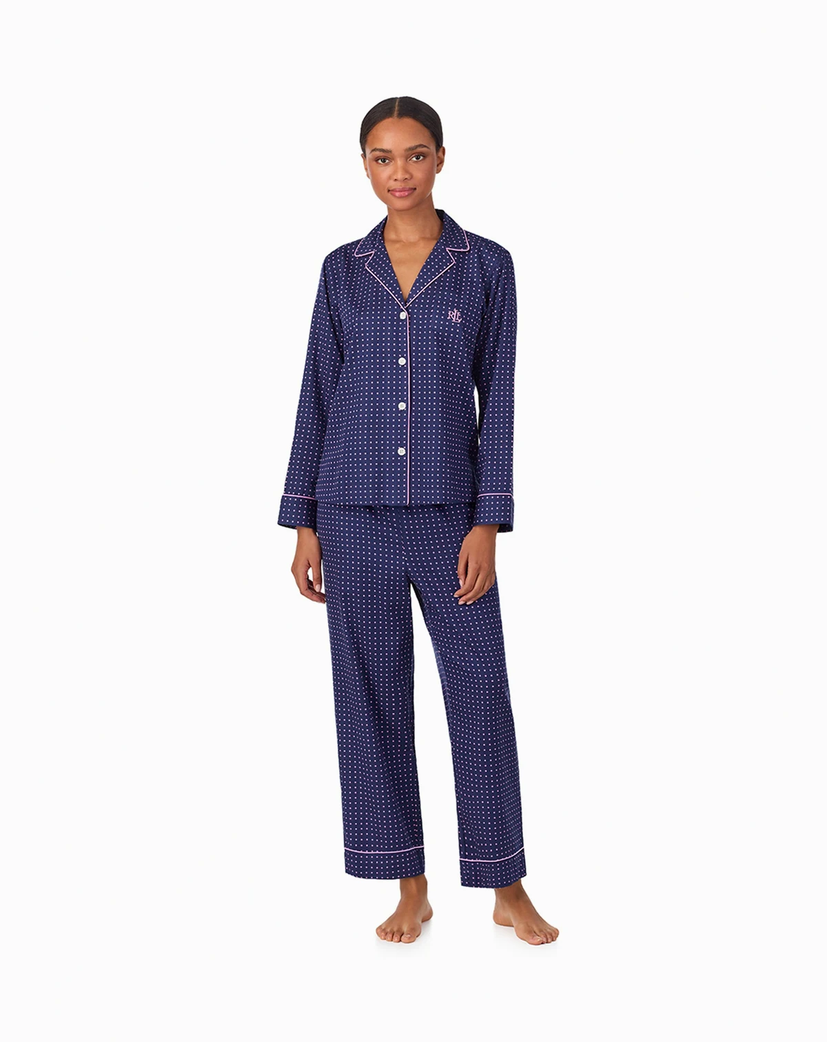 Petite Long-Sleeve Top and Pajama Pants, 2-Piece Set
