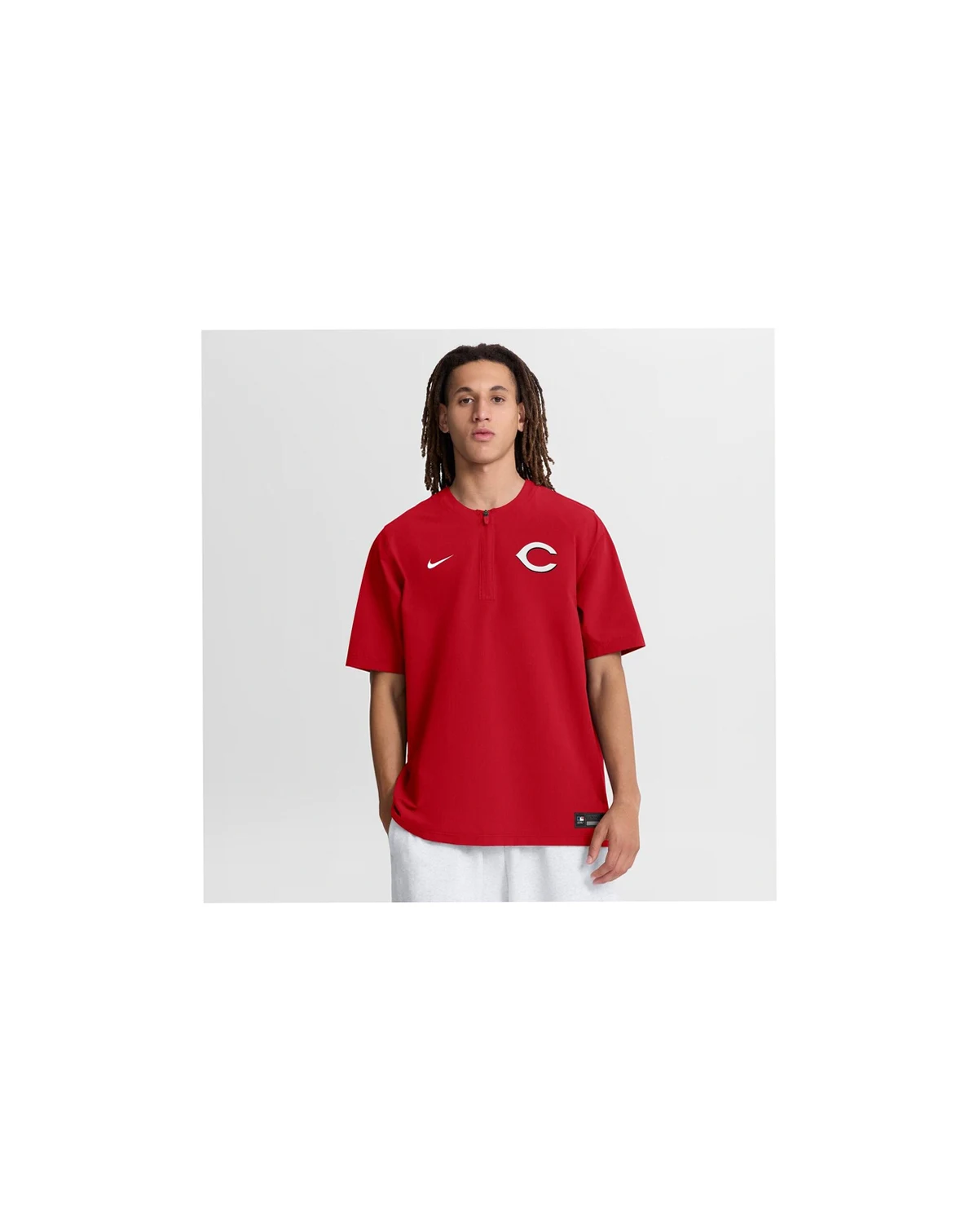Men's Red Cincinnati Reds Authentic Collection Dri-FIT Quarter-Zip Windshirt
