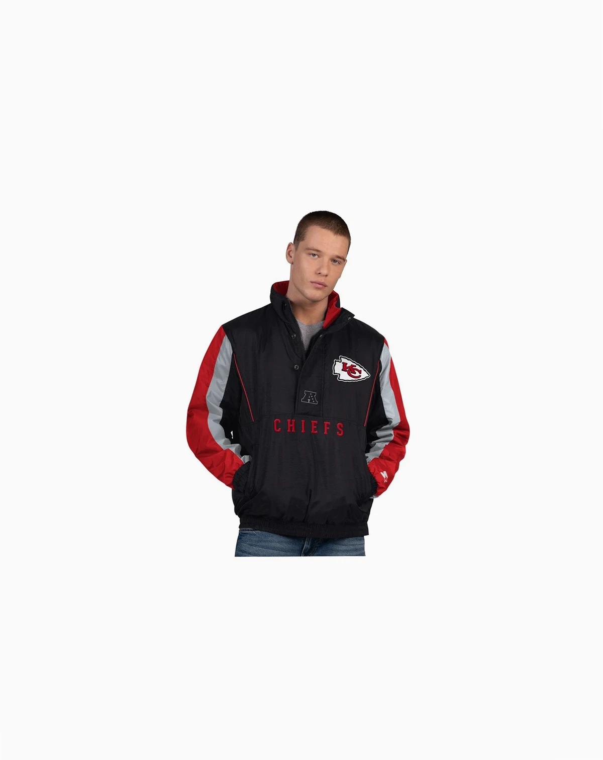 Men's Black Kansas City Chiefs Thursday Night Gridiron Half-Zip Jacket