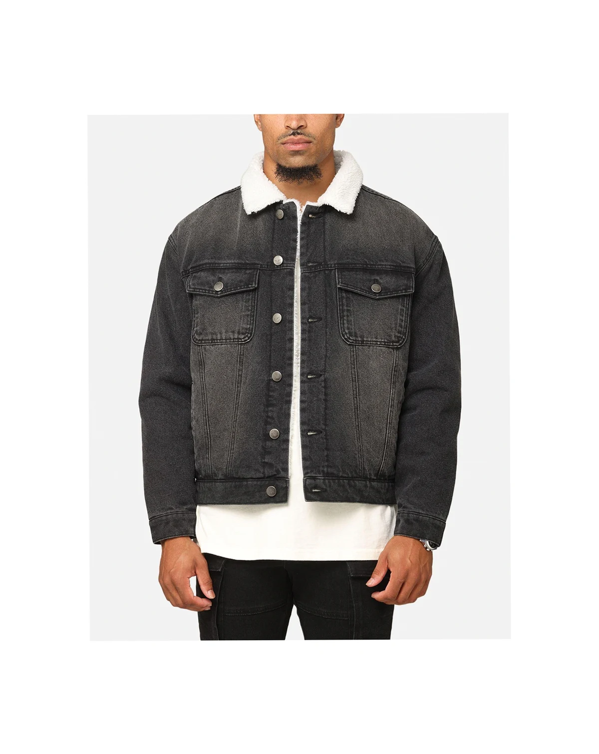 Men's Sherpa Boxy Denim Jacket