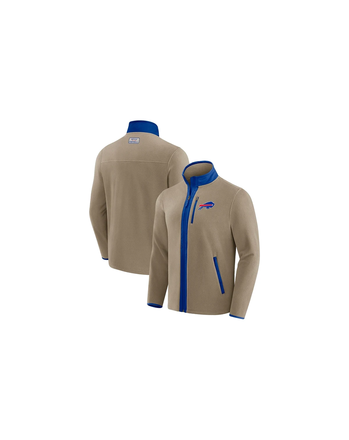 Darius Rucker Collection by x NFL Men's Tan Buffalo Bills Heavyweight Polar Fleece Full-Zip Jacket