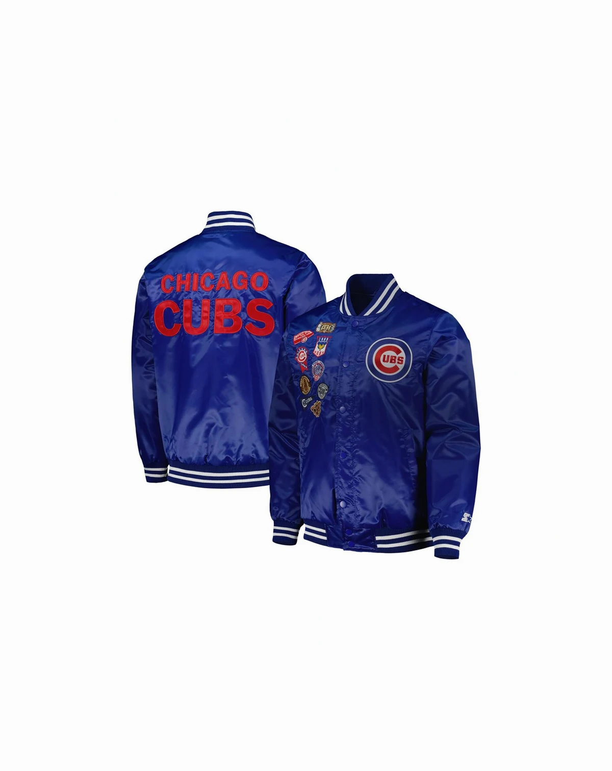 Men's Royal Chicago Cubs Patch Full-Snap Jacket