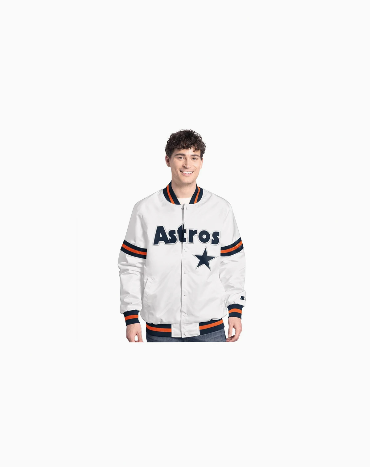 Men's White Houston Astros Cooperstown Scout Full-Snap Varsity Jacket