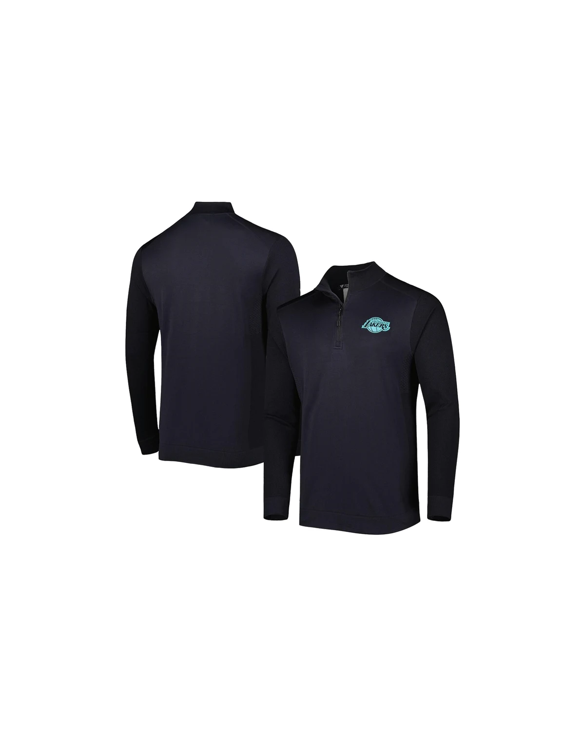 Men's Black Los Angeles Lakers Nano Engineered Knit Fabric Quarter-Zip Jacket