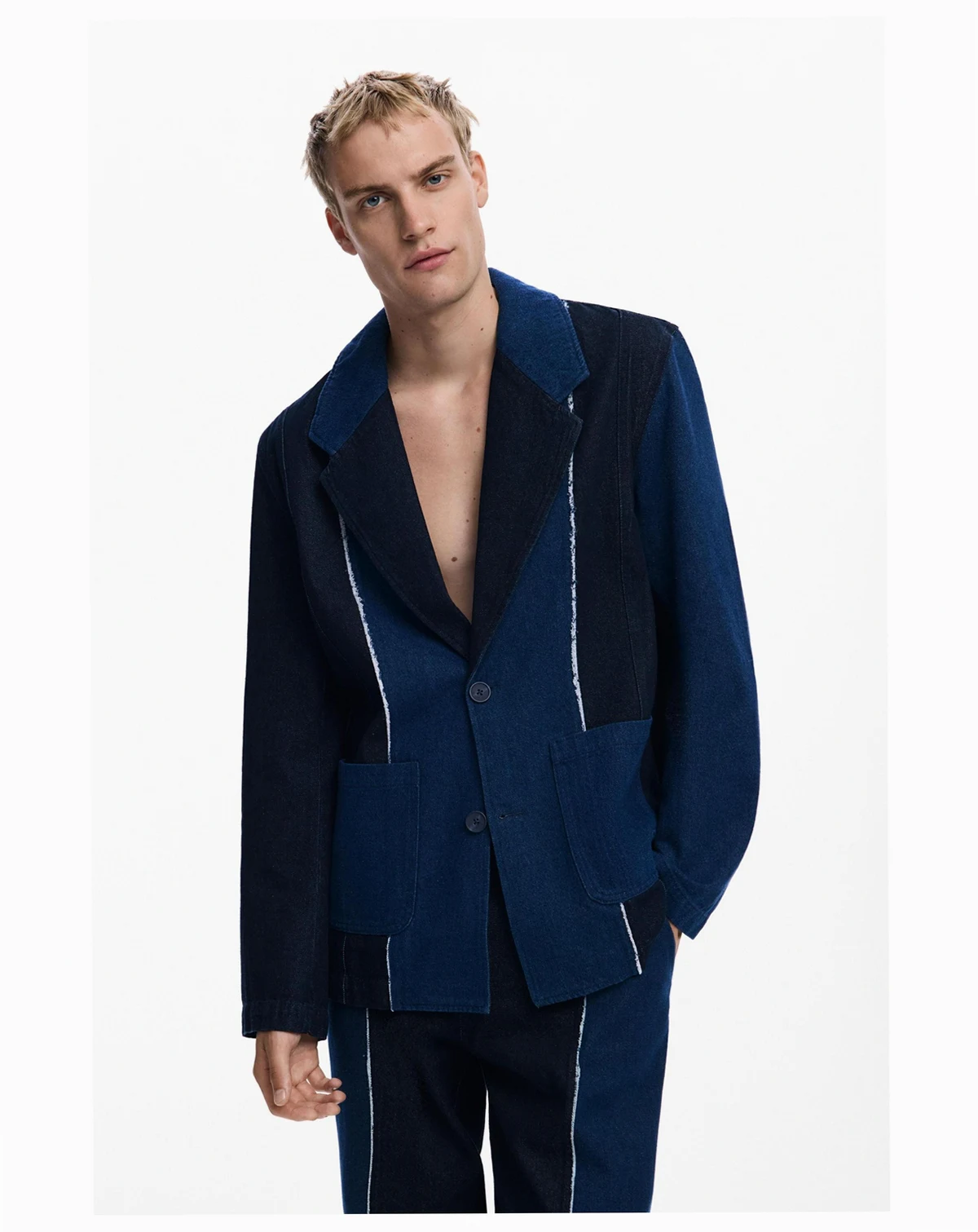 Men's Blazer with combined seams