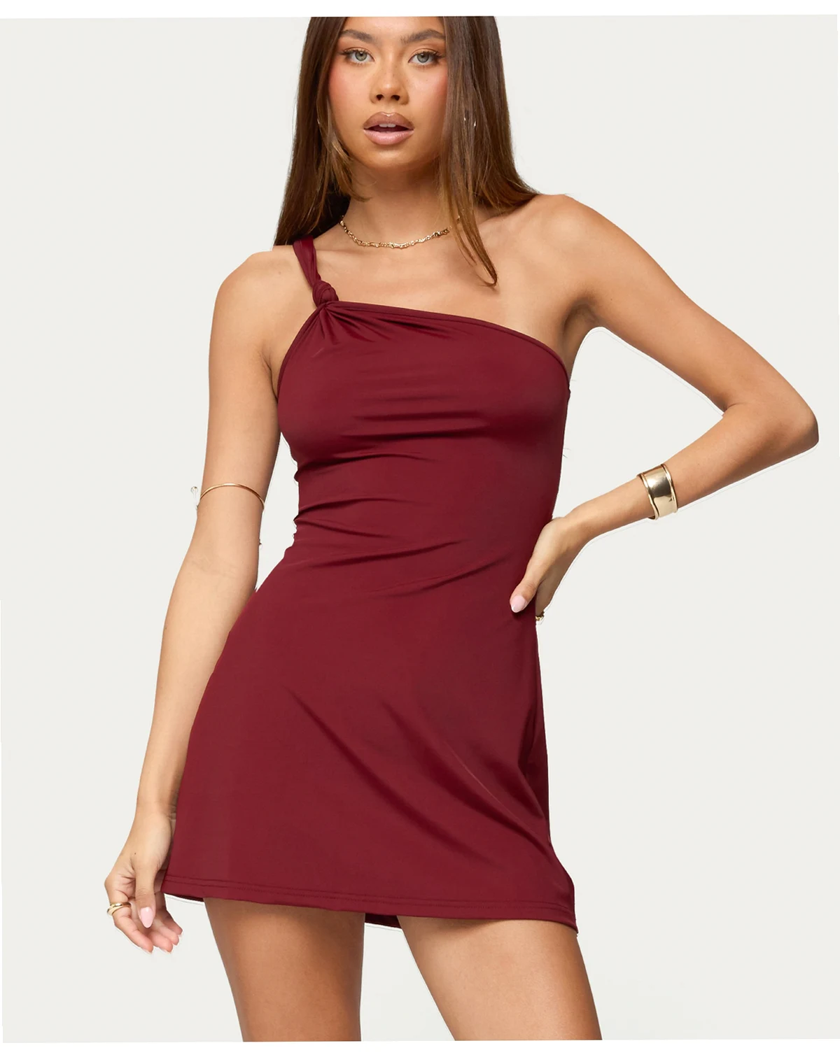 Women's Saffey Knotted One Shoulder Mini Dress