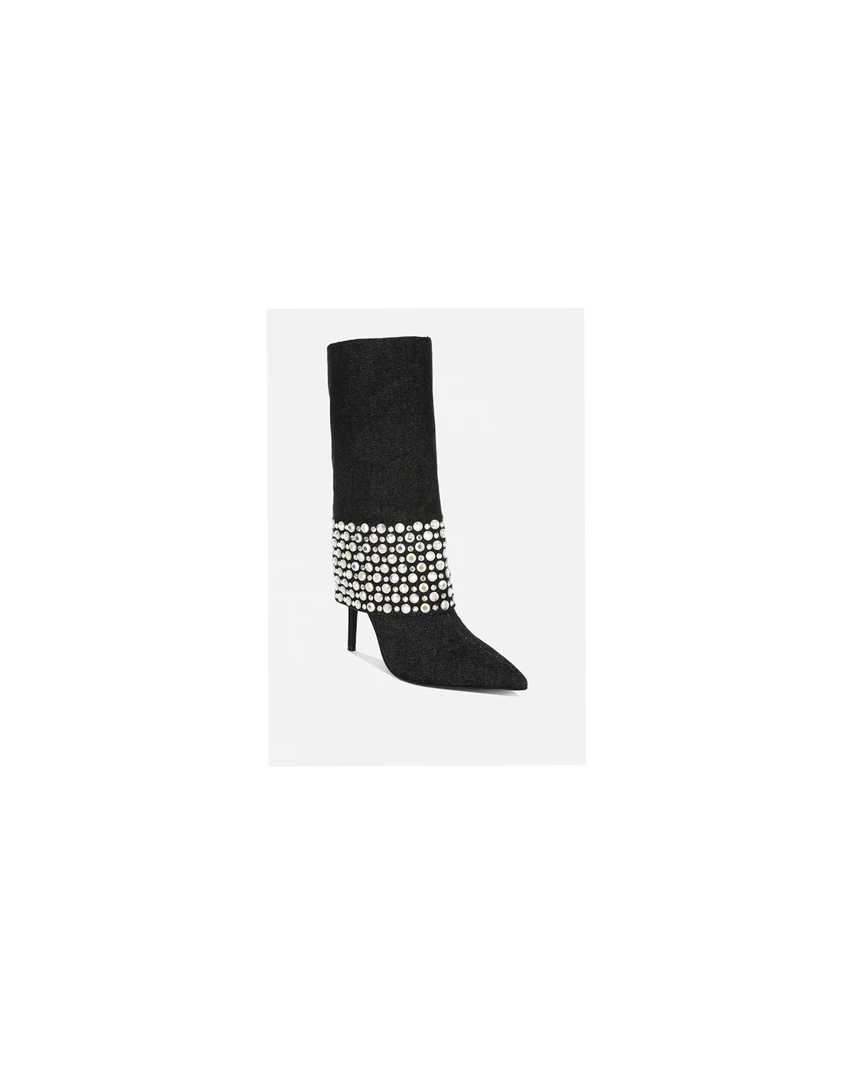 Womens BASSO Party Diamante Studded Stiletto Boots